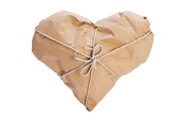 Heart wrapped for shipping