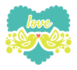 Decorative birds in love