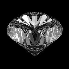 Realistic diamond illustration on black background