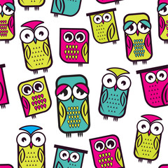 Seamless owl pattern