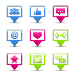 Set of buttons with social media icons