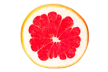 slice of grapefruit isolated on white background