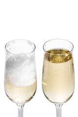 Two glasses of champagne. Isolated on white backgroun