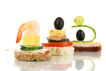 Canapes isolated on white
