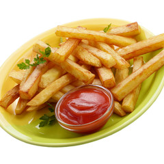 French fries with ketchup