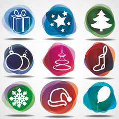 Set of winter christmas icons