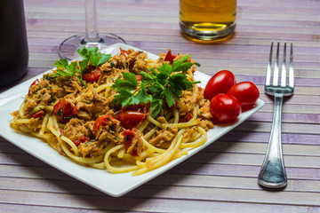 Spaghetti with tuna
