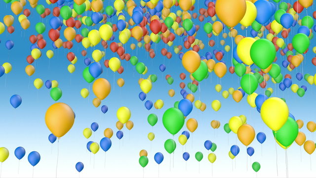 Color balloons fly away