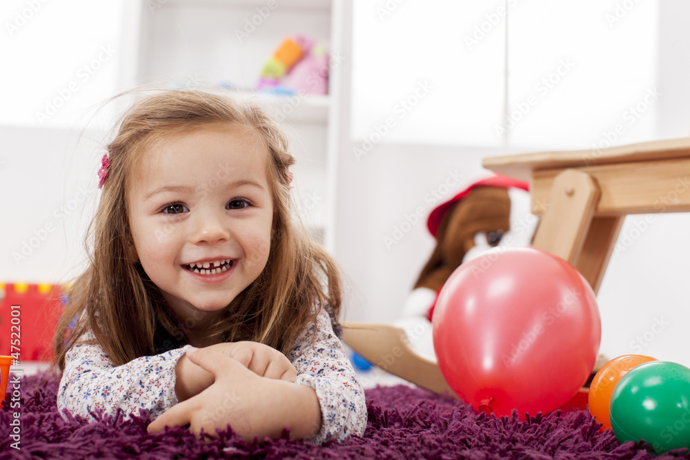 Canvas Prints girl playing in the room