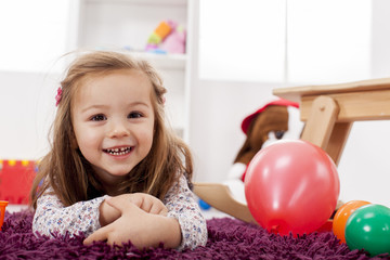 Girl playing in the room