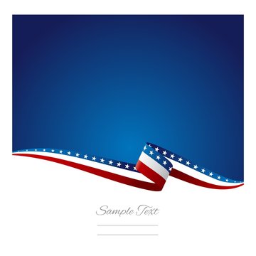 American flag ribbon abstract color background vector