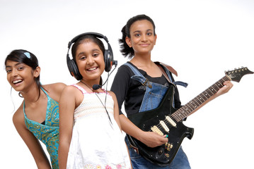 Fototapeta premium Indian Children music band