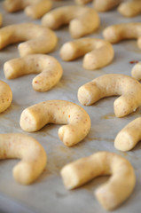 Vanillekipferl auf Backblech
