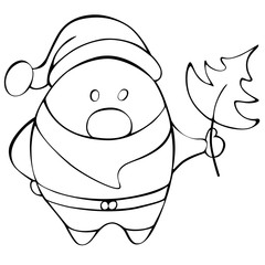 Santa Claus. Outlined Vector illustration
