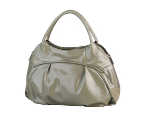 Luxury gray fashion handbag.