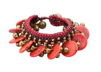 A cute brass bracelet decorated by gemstone