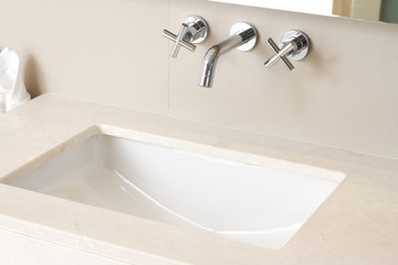 Hand wash basin with faucet