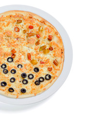 Pizza with olives and chilli