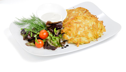Potato pancake with vegetables