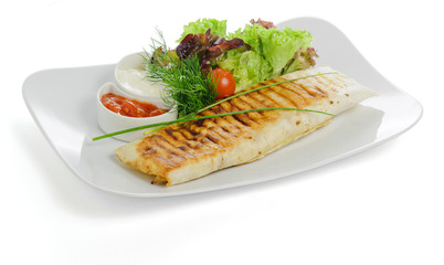 Pita bread and vegetables