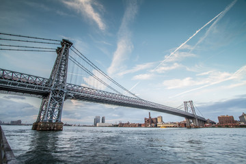 Fototapeta na wymiar Williamsburg Bridge Daytime in NYC