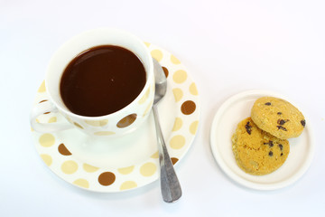 Hot Choco with Cookies top view