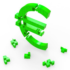 Euro Sign Shows Banking Savings And Security