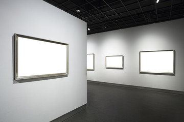 empty frames in museum