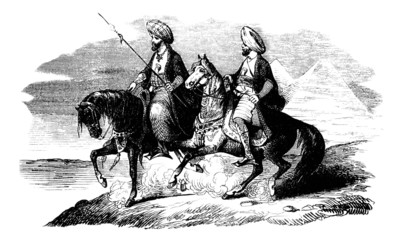 2 Arabian Riders - 19th century - 47534250