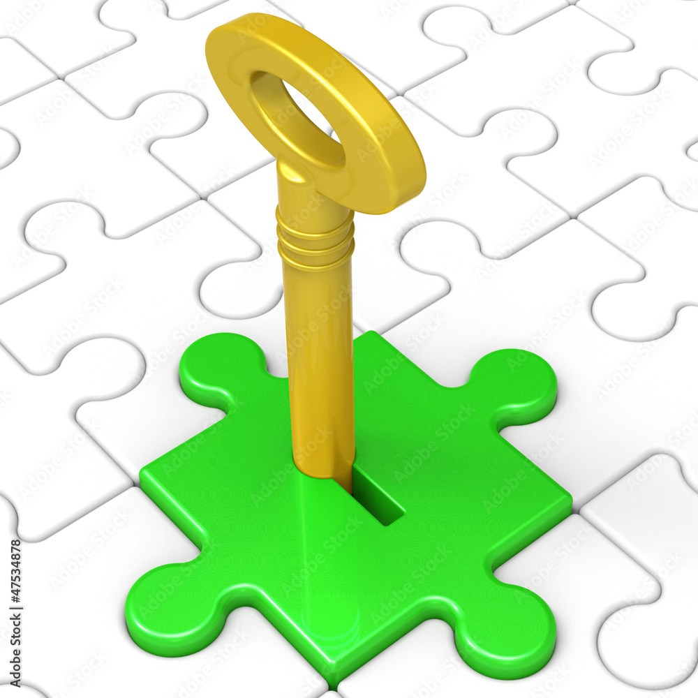 Poster key in lock showing protected access