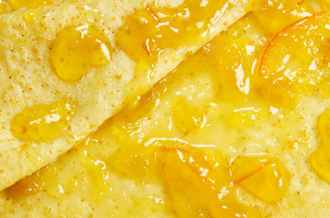 Crepe Suzette, pancake with orange marmalade