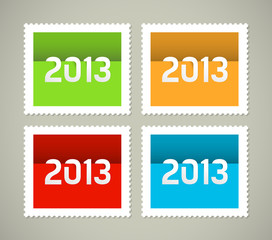 Four postage stamps New year 2013