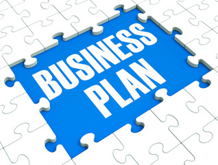 Fototapeta premium Business Plan Puzzle Shows Business Strategies