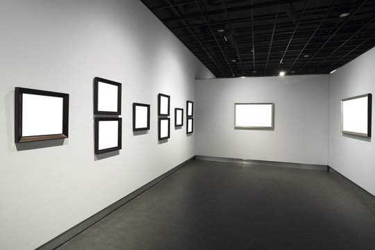 empty frames in museum