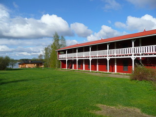lakeside red building