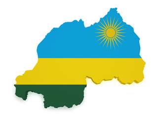 Rwanda Map 3d Shape
