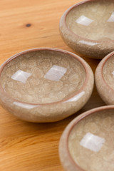 empty bowl on wooden table