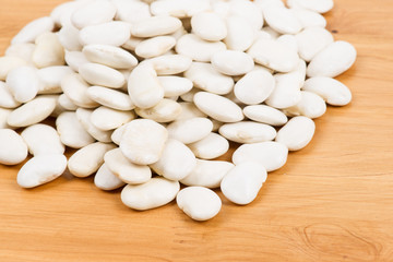 Pile of Lima Bean isolated on table.
