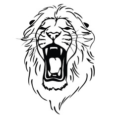 Naklejka premium Isolated lion head as a symbol, sign, emblem