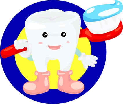 recommend clip art: Tooth with toothbrush