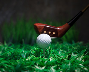 golf ball and driver