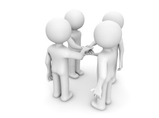 four men shaking hands