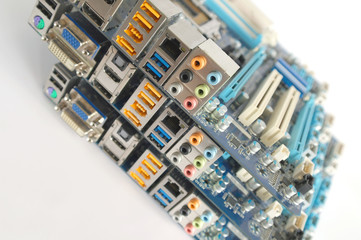 Fragment of three computer main boards