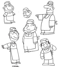Group of cartoon chefs