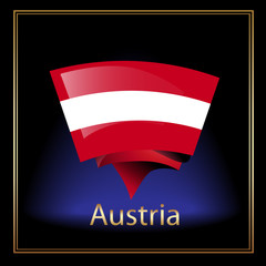 Flag of Austria on the black background