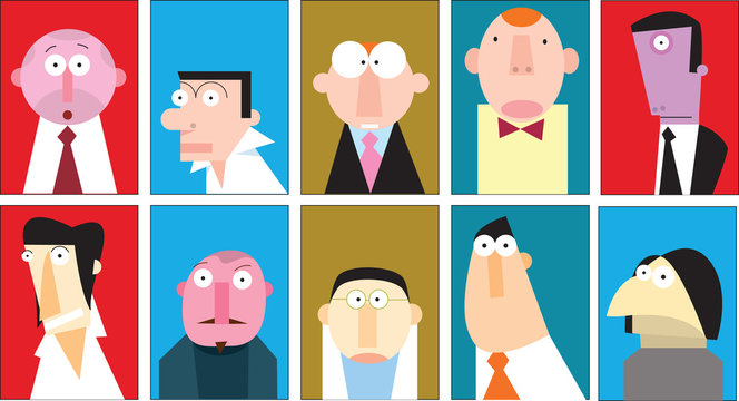 A collection of man portraits