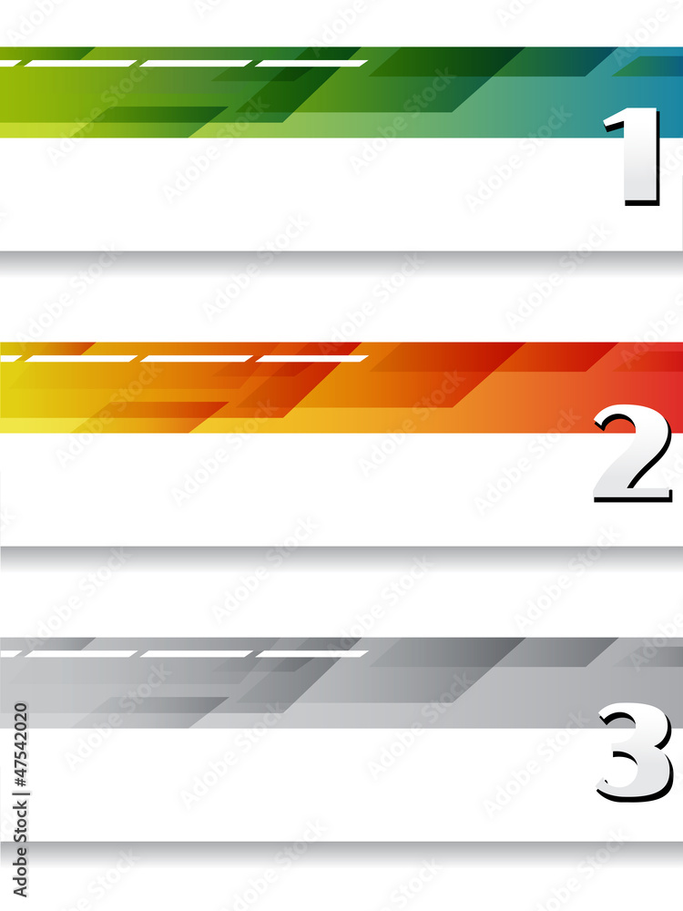 Poster web navigation - offer template for three steps