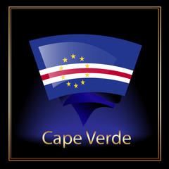 Flag of Cape verde on the black background