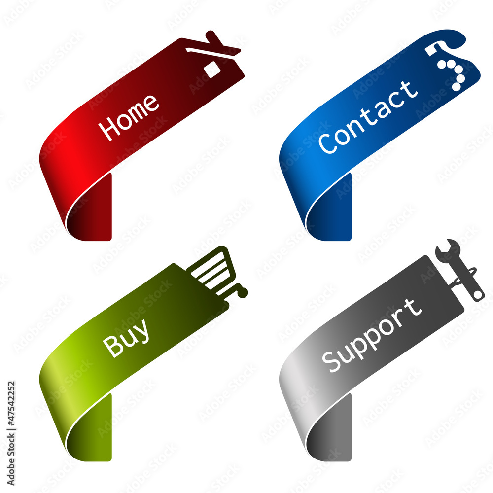 Poster paper menu tapes - navigation button
