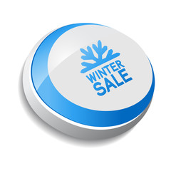 button, Winter sale with snowflake
